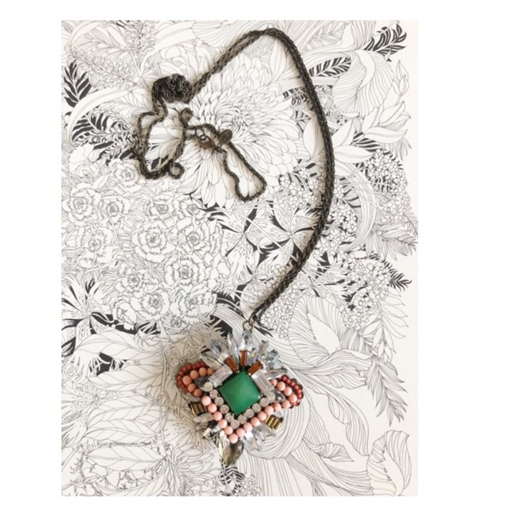 Anthropologie Chain Necklace w/  Crystal Pendant
